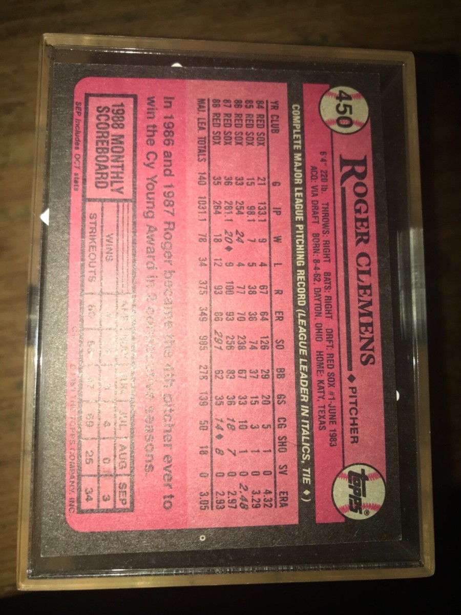 Roger Clemens Baseball topps Card #450 vg | eBay