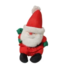 Stuffins Santa Nylon Stuffed Animal Plush Ornament 8in Christmas Holiday Vtg Red