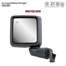 Driver Left Side Door Mirror Power With BLIS For 18-25 Jeep Wrangler Gladiator