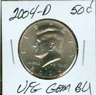 2004 D   KENNEDY HALF ULTRA FINEST GRADE GEM BU LOW MINTAGE  99 CENTS SHIPPING .