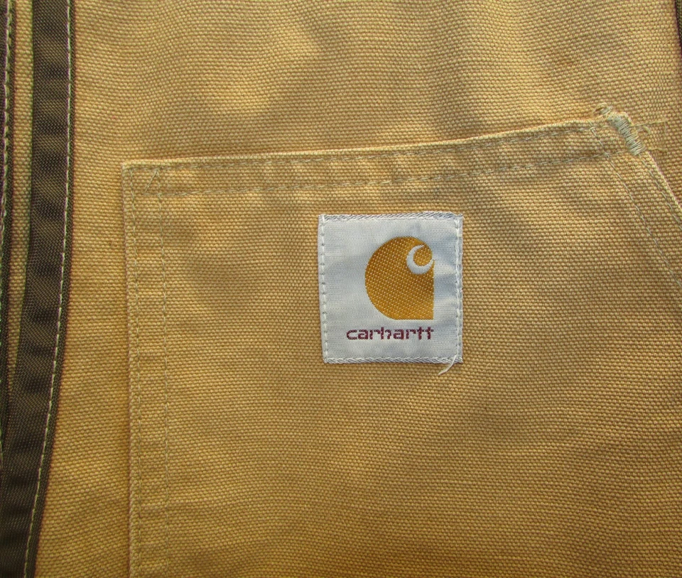 Vintage Carhartt Hunting Vest Duck Bird Game Bag Brown Full Zip No Size Tag - Image 3 of 4