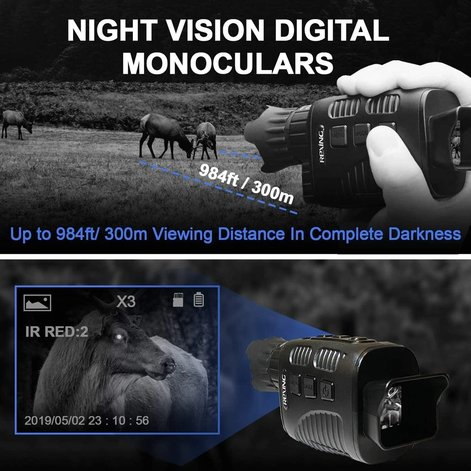 Rexing B1 Basic Night Vision Goggles/Monoculars w/1.5“ LCD Screen, Video Record - Image 4 of 4