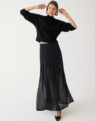 NWT J.Crew $118 Women's Ribbed turtleneck sweater in stretch yarn, Black, Sz S