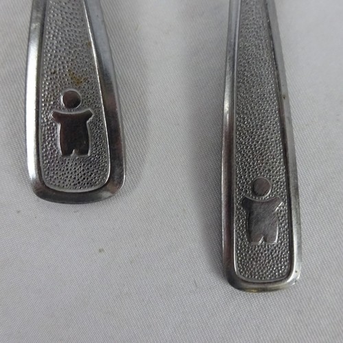 Vintage '80 the First Years Deluxe Stainless Baby Fork and Spoon Set Japan - Picture 2 of 6