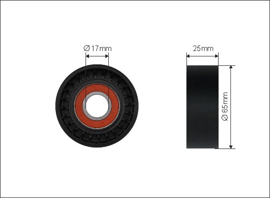 CAFFARO 500532 Tensioner Pulley, V-ribbed belt for CITRO�N