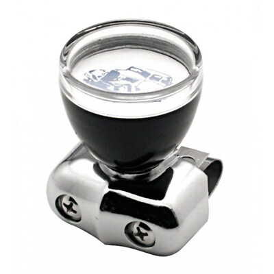 Chrome & Black Steering Wheel Spinner Suicide Brody Knob Clear