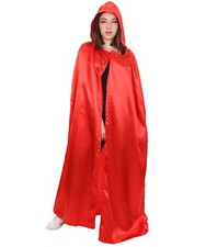 Adult Women's Hooded Cape Costume Red, HC-786