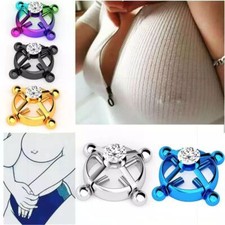 Clip On 316L Surgical Steel Body Jewelry Nipple Ring Non-Piercing Fake Piercing