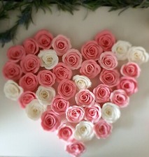 Zuckerrosen 25 x 8-12cm gro&szlig; Zuckerblumen Hochzeit z.BWei&szlig;,Rosa oder Wunschfarbe