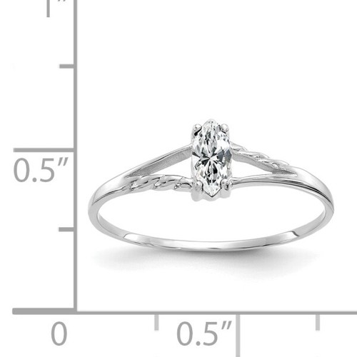10K White Gold Topaz Ring Gemstone Band April Birthstone Jewelry - Picture 6 of 80
