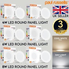 LED Slim Recessed Flat Panel Ceiling Spot Lights Round Downlights Spotlights UK