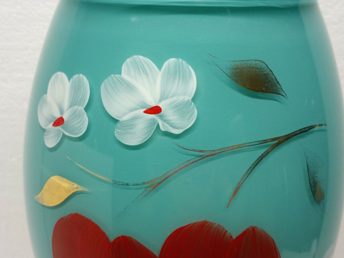 Vintage BARTLETT COLLINS COOKIE JAR TURQUOISE WHITE FLOWERS Vintage BARTLETT COLLINS COOKIE JAR TURQUOISE WHITE FLOWERS