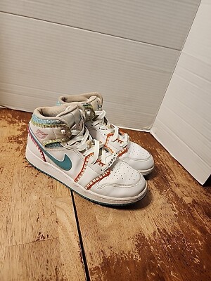 Nike Air Jordan 1 Mid SE GS White Teal Retro DM6218-100 Sz 6.5Y