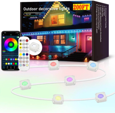 200Ft Permanent Outdoor Lights Pro - with App & Remote, RGB-IC Smart Eternity Ea