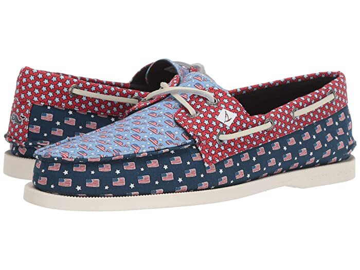Sperry x Vineyard Vines Boat Shoes Mens 8 USA Flag Red Whale Patriotic Preppy EU Vineyard Vines Sperry “Americana” 2- Eye Boat Shoes, NWOT  main image 2