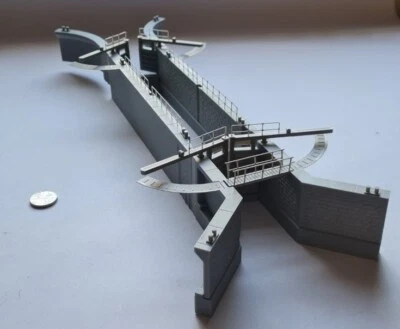 LITPRINTS Model Railway Miniature Scenery Canal Lock kit 1.120 TT Gauge Full kit