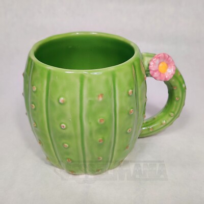 Pier 1 Imports Novelty Barrel Cactus Mug Pink Flower Stoneware 16 fl oz  Garden | eBay