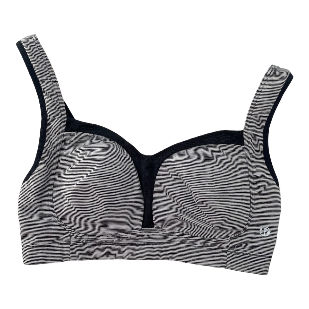 Lululemon Ta Ta Tamer II Ghost Coal Stripe Bra Full Coverage Full Support  34D