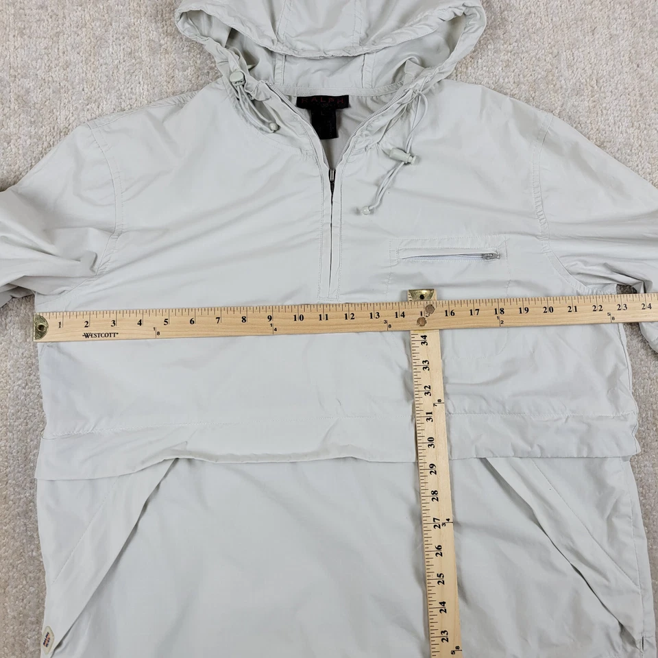 Chaqueta Abrigo Ralph Lauren Convertible Para Hombre L Beige Con Capucha Ripstop Ligera Foto 3 de 4