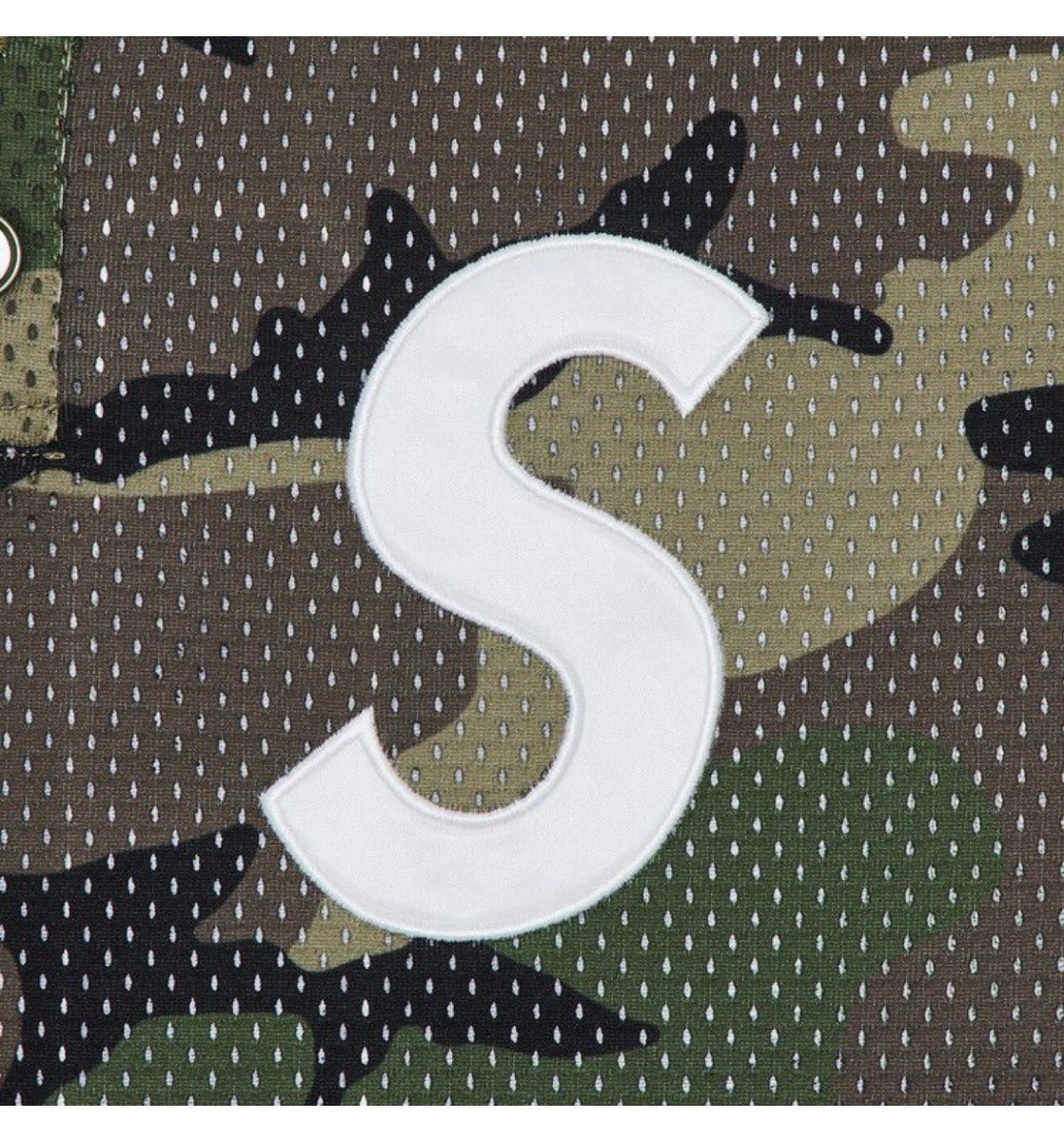 Supreme S Logo Baseball Henley Men's Size Medium Camo Brand