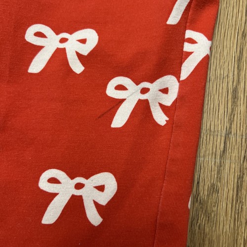 Hanna Andersson Girls Christmas Holiday Red Bow Cotton Leggings Pants 130 Size 8 - Picture 5 of 9