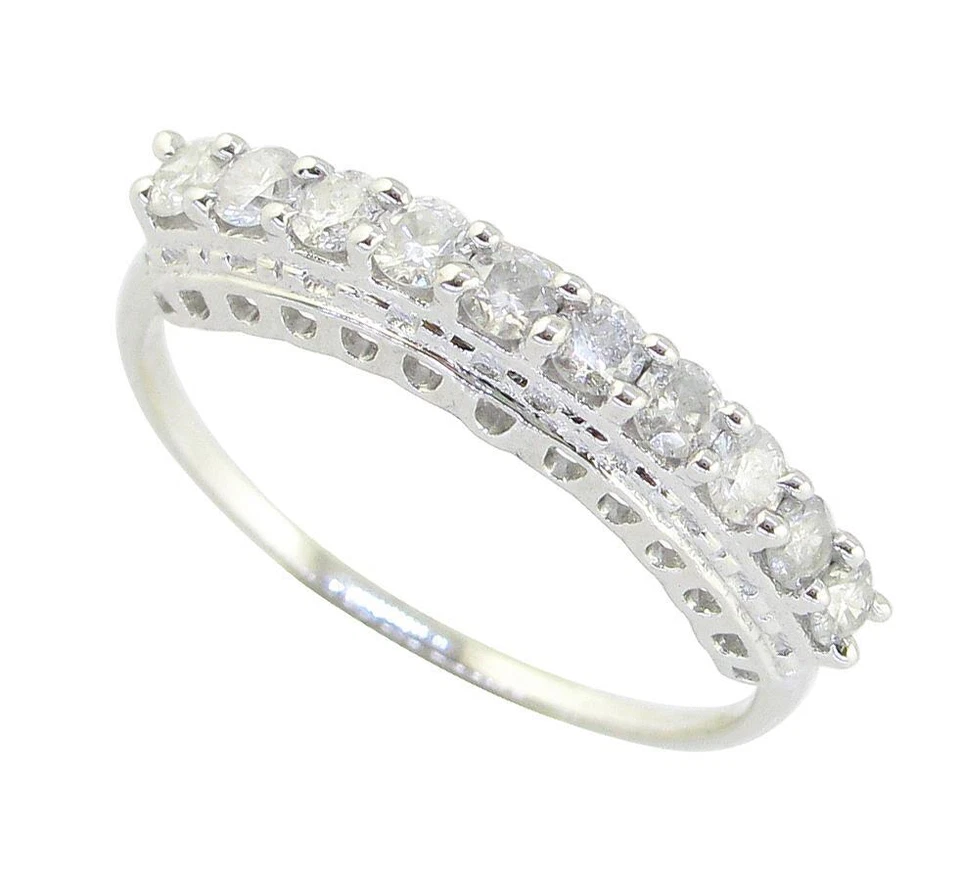 Lab Grown Diamond Prong Set 14K Solid Gold Anniversary Wedding Ring 0.50Ct VVS F - Image 3 of 4