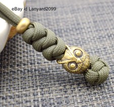 550 Paracord Brass Knife Lanyard Cute Eagle Bead Keychains Pendant