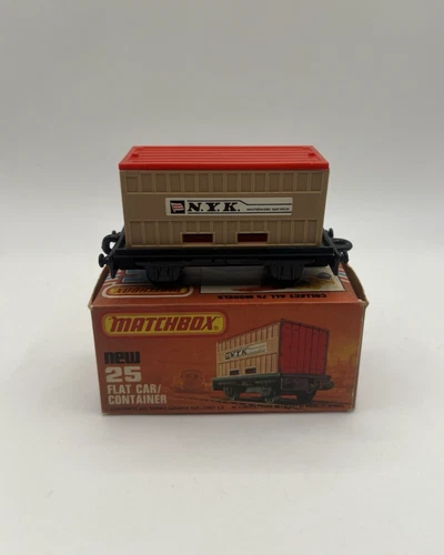 Vintage Matchbox Superfast New 25 Flat Car/Container NYK In Original Box NM
