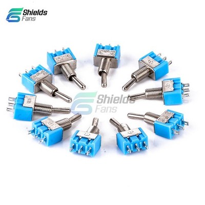 2/5/10 PCS 3-Pin MTS-102 SPDT ON-ON 6A 125V AC Miniature Toggle Switches Blue