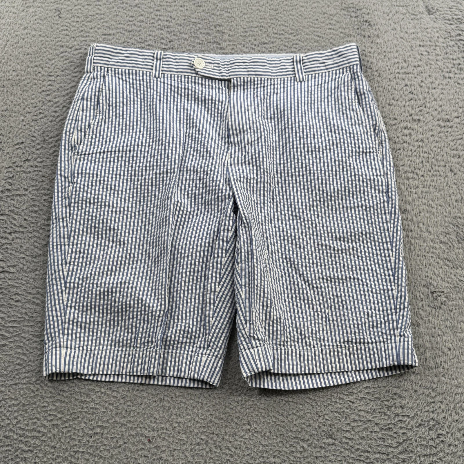 Brooks Brothers Bermuda Shorts Mens 34 Seersucker Striped Summer Classic Preppy