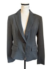 Ann Taylor Size 2 Gray One Button Blazer Tailored Career Business Jacket