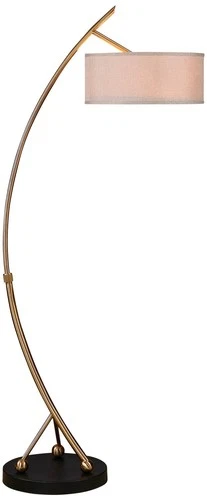 Uttermost Vardar 68" High Modern Brushed Brass Metal Arc Floor Lamp - Picture 2 of 2