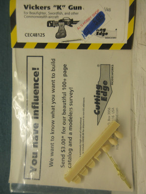 CUTTING EDGE 1/48 VICKERS ''K'' GUN #CEC48125 resin/brass