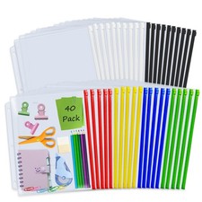 Binditek 40 Pack Plastic 40 Pack, Black, Whit...