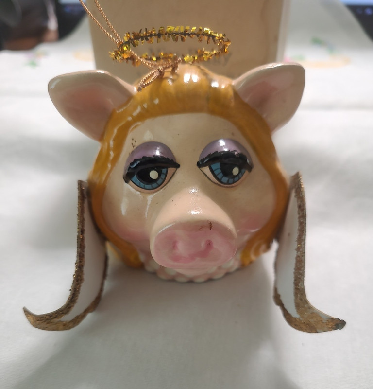 1979 Henson Assoc Miss Piggy Angel Ornament with Original Box