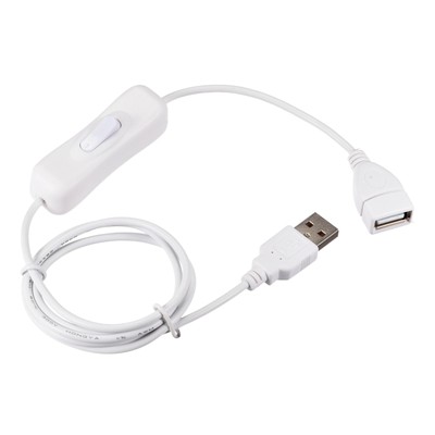 2x USB Kabel Ein/Aus Schalter USB Stecker auf Buchse Verlängerungskabel 1m Weiß
