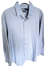 Vintage Polo Ralph Lauren Philip Oxford Shirt Mens Large Blue Plaid Button Front