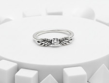 Anello ali angelo scintillante argento gioielli da donna per uso quotidiano regalo UK
