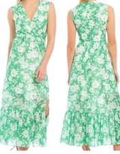 Sachin & Babi Blair Maxi Dress Green & White Eyelet Size 10