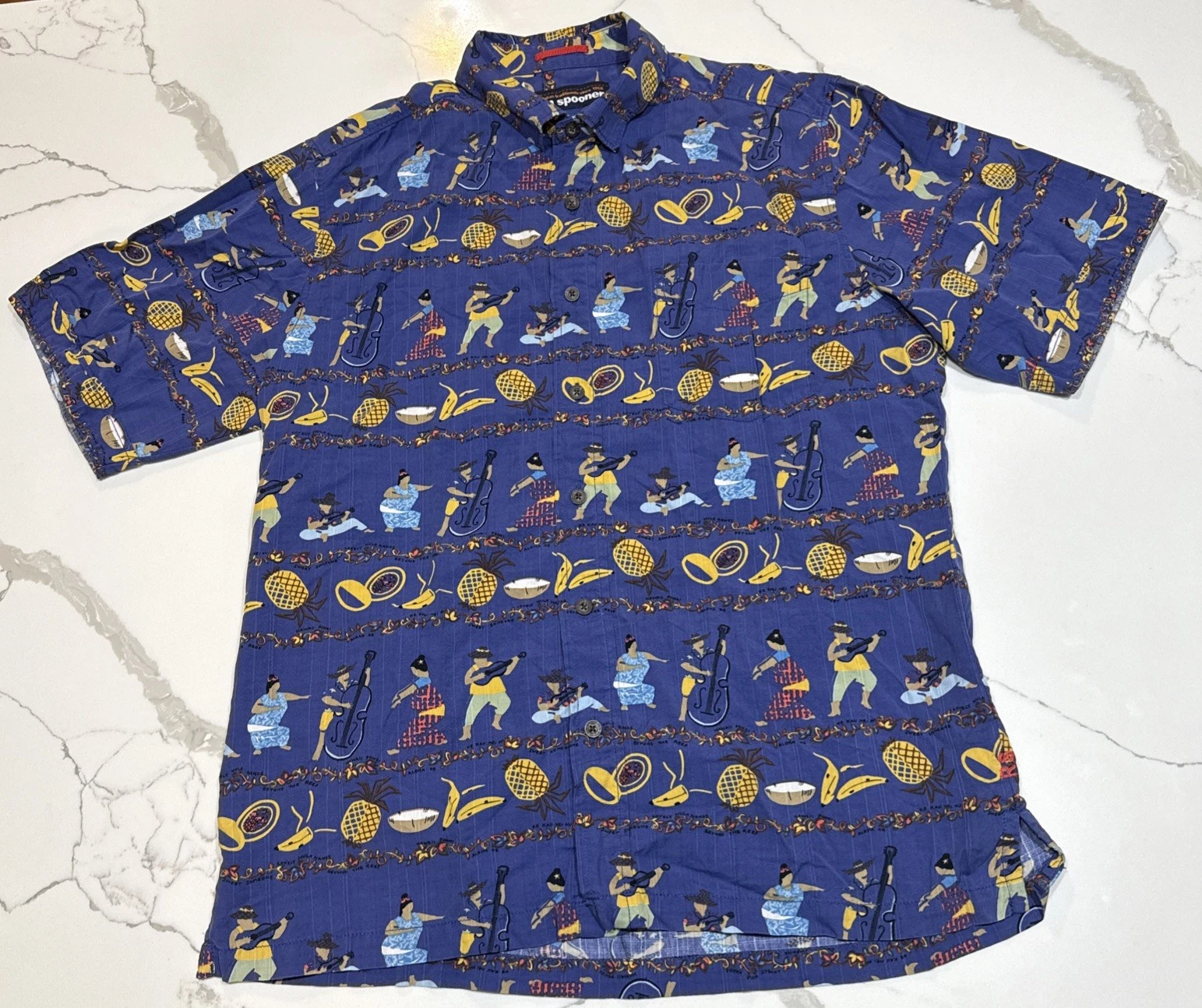 Reyn Spooner Hawaiian Aloha Shirt Button Up Size Medium Aloha Music Beach