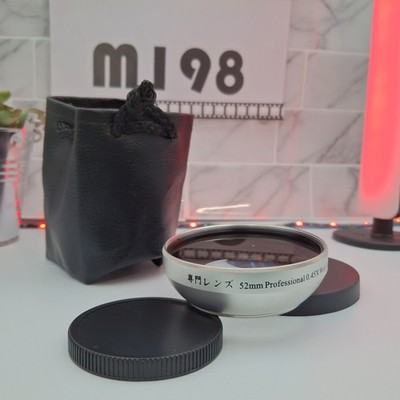 52 mm 0,45 x Weitwinkelobjektiv für DC/DV Camcorder Kamera mit Kappen + Tasche. refba
