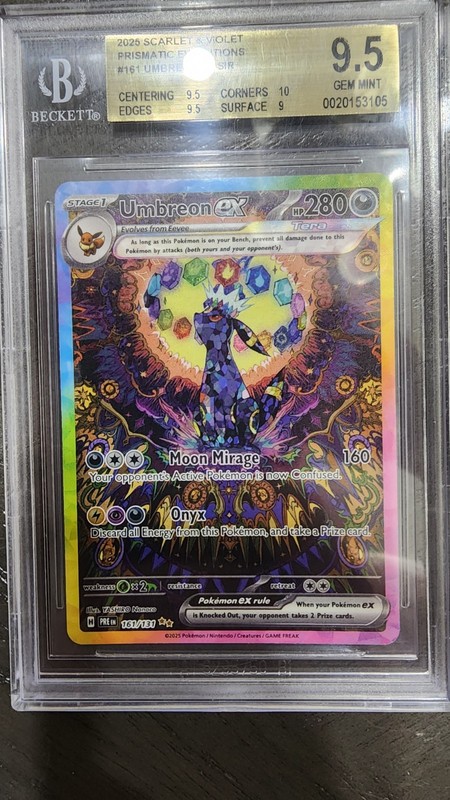 Pokemon Umbreon ex Prismatic Evolutions SIR 161 Bgs 9.5 Gem Mint