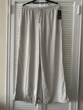 Women's Summer Drawstring Waist Wide Leg Loose Cotton Linen Palazzo Pants