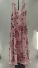 Lulus Women Love Me Forever Pink Floral Tie-Strap Square Neck Maxi Dress 2X