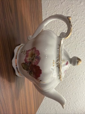 Tilso Musical Tea Pot  Tea For Two  Gold Trim Floral Design 6 - Vintage