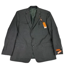 Tallia Mens Classic Fit Stretch Suit Jacket Dark Gray 46R