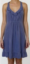 KIMCHI BLUE Urban Outfitters 100% Silk Blue V-Neck Ruffle Fit & Flare Size S