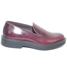 Scarpe uomo mocassino bordeaux tinta unita fondo nero punta tonda fondo ultraleg