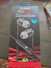 NEW Xtraem ProSeries H4000 Earbud Headphones Black w/ Mic Case 3.5mm Jack