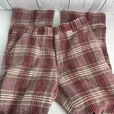 Vintage 70s Style Red Plaid Flare Pants Unbranded 32x32 Disco Retro Funky